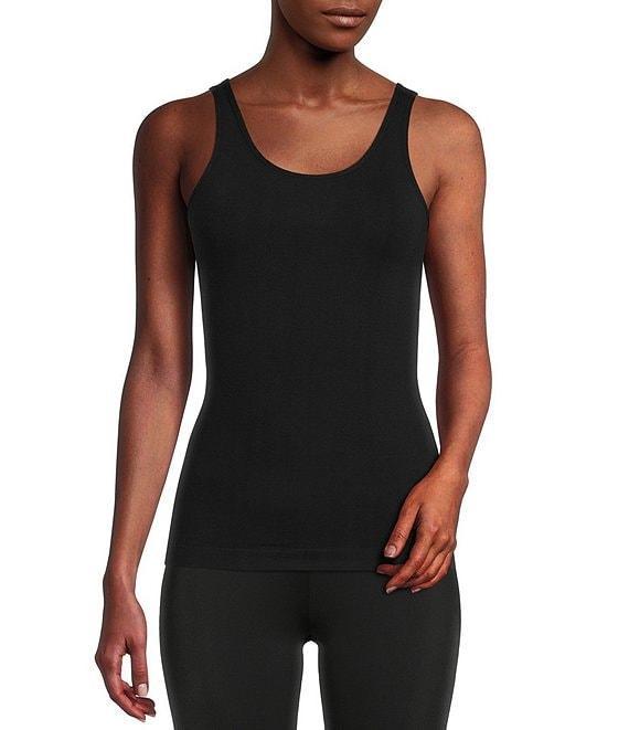 Modern Movement Seamless Scoop Neck Sleeveless Cotton Blend Tank Product Image