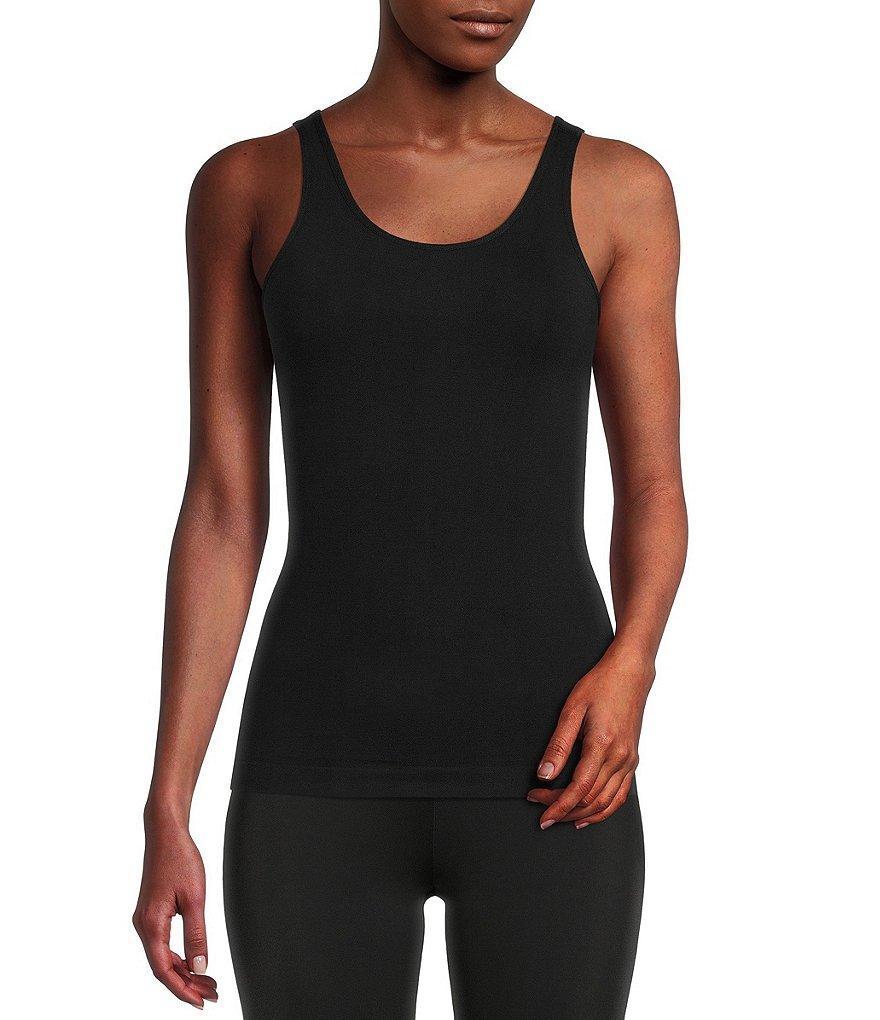 Modern Movement Seamless Scoop Neck Sleeveless Cotton Blend Tank Product Image