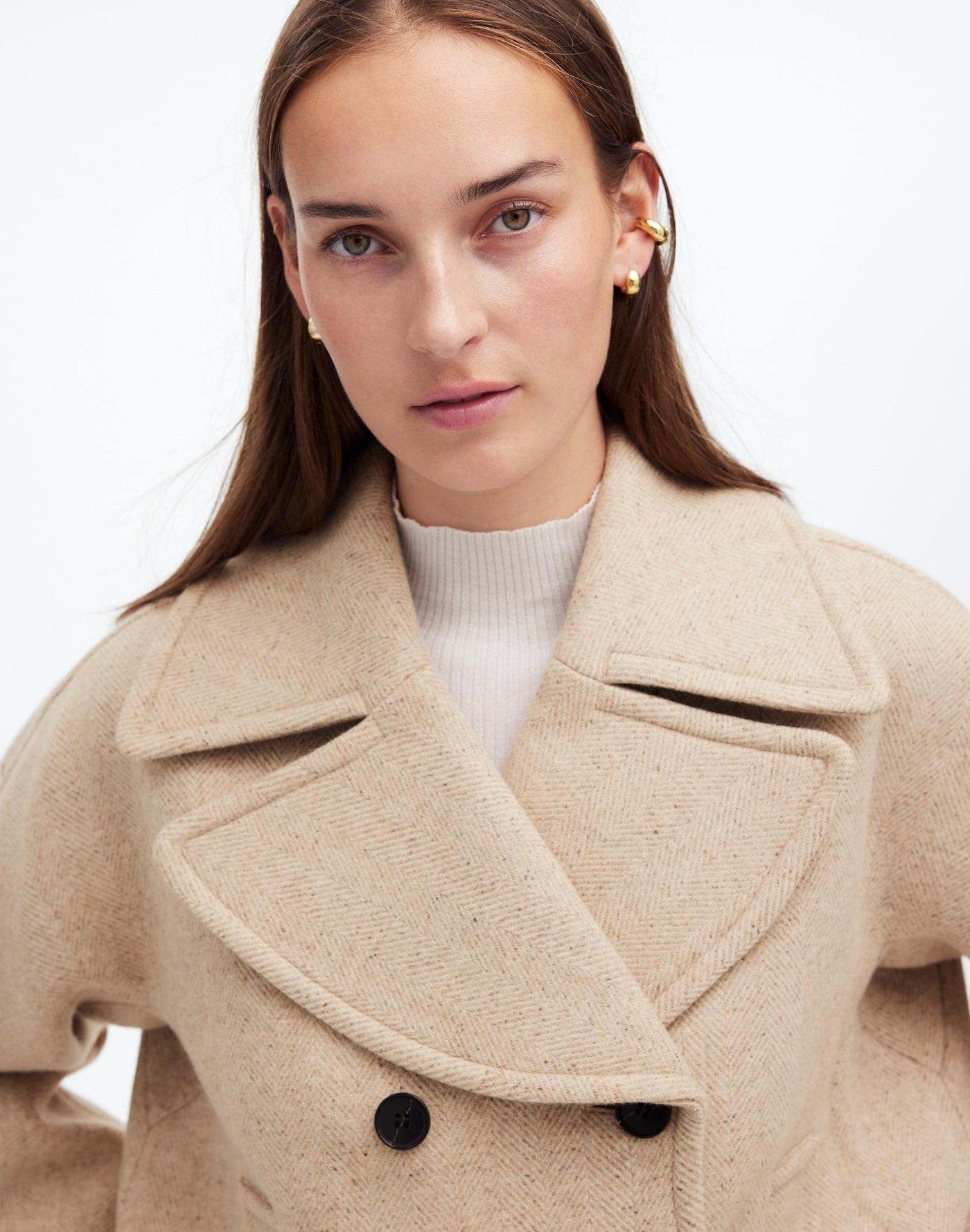 Oversized-Collar Short Peacoat Product Image