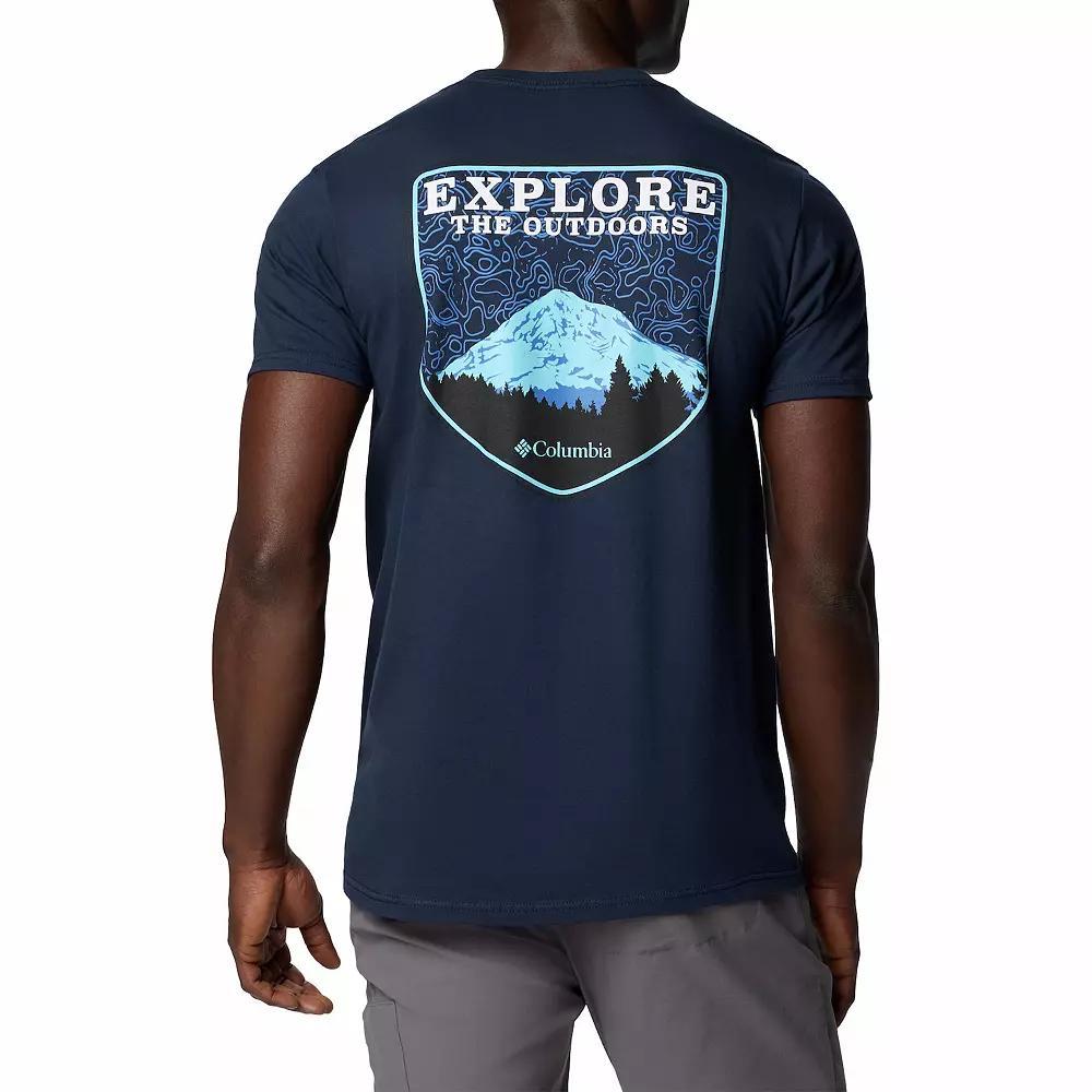 Men's Columbia Outdoor Gear Short Sleeve Graphic Tee, Size: Small, Columbia Blue Product Image