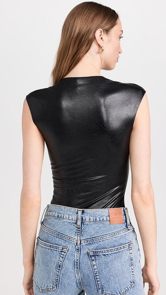 Commando Faux Leather Cap Sleeve Thong Bodysuit | Shopbop Product Image