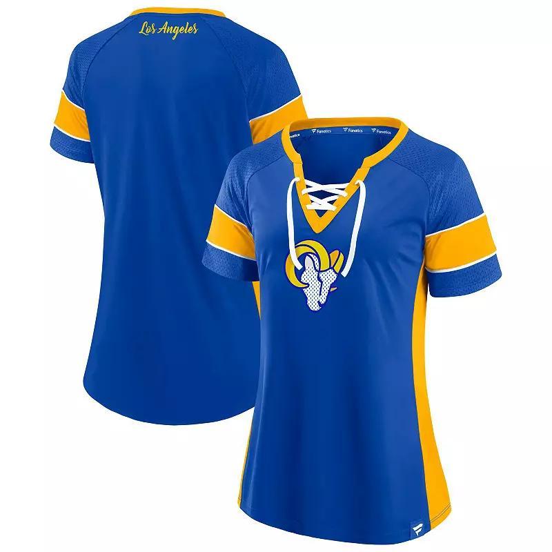 Women's Fanatics Royal Los Angeles Rams Athena Lace-Up Top,  Product Image