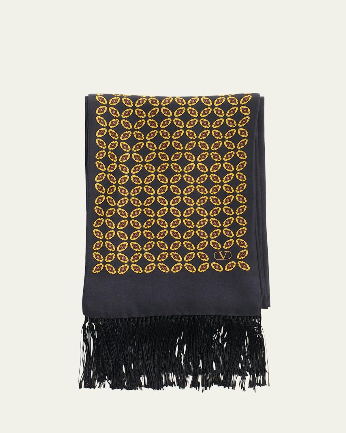 Mens Printed Fringe Scarf Product Image