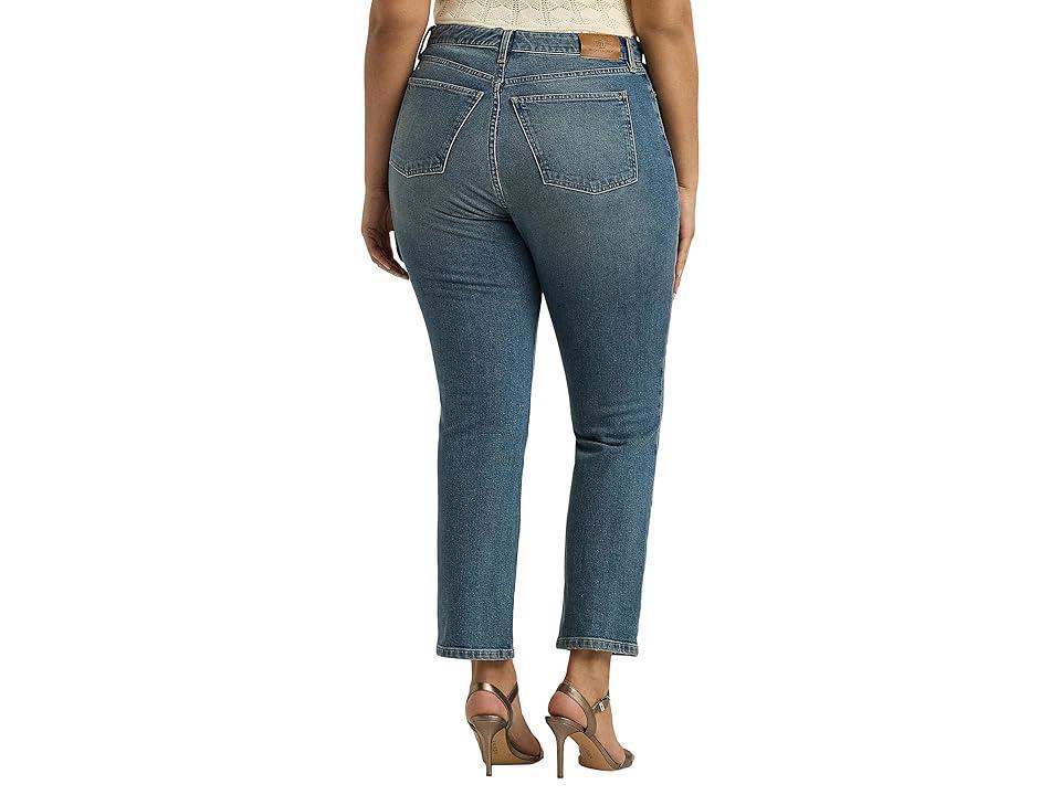 Lauren Ralph Lauren Plus Size High-Rise Straight Ankle Jeans (Dusk Indigo Wash) Women's Jeans Product Image