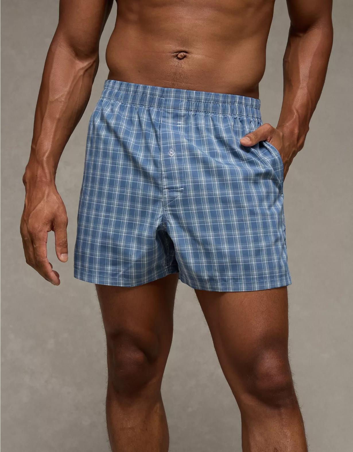 AEO Men's Plaid Poplin Pocket Boxer Short Product Image