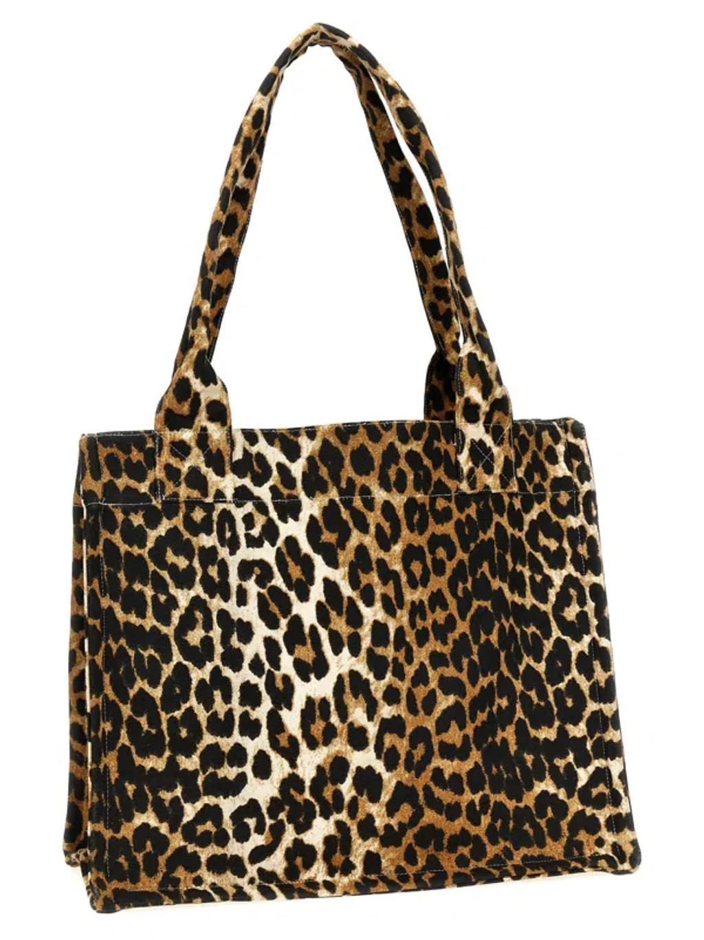 large leopard-print canvas tote bag Product Image
