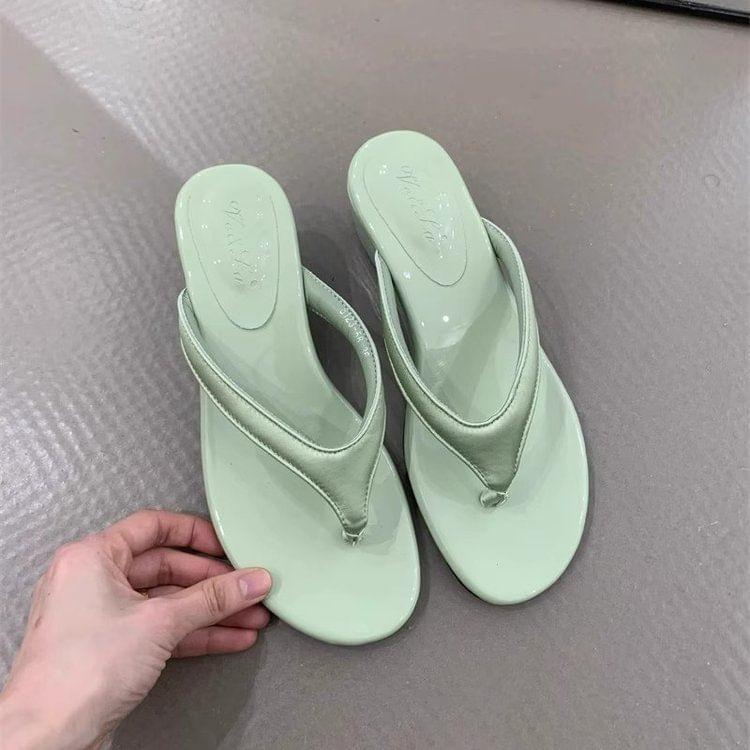 Platform Wedge Thong Sandals Product Image