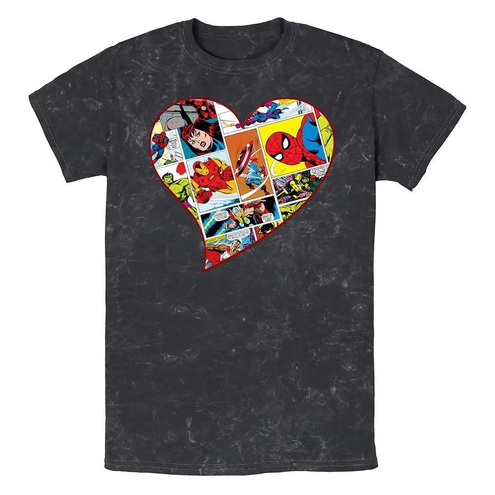 Men's Marvel Character Comics Heart Graphic Tee,  Product Image