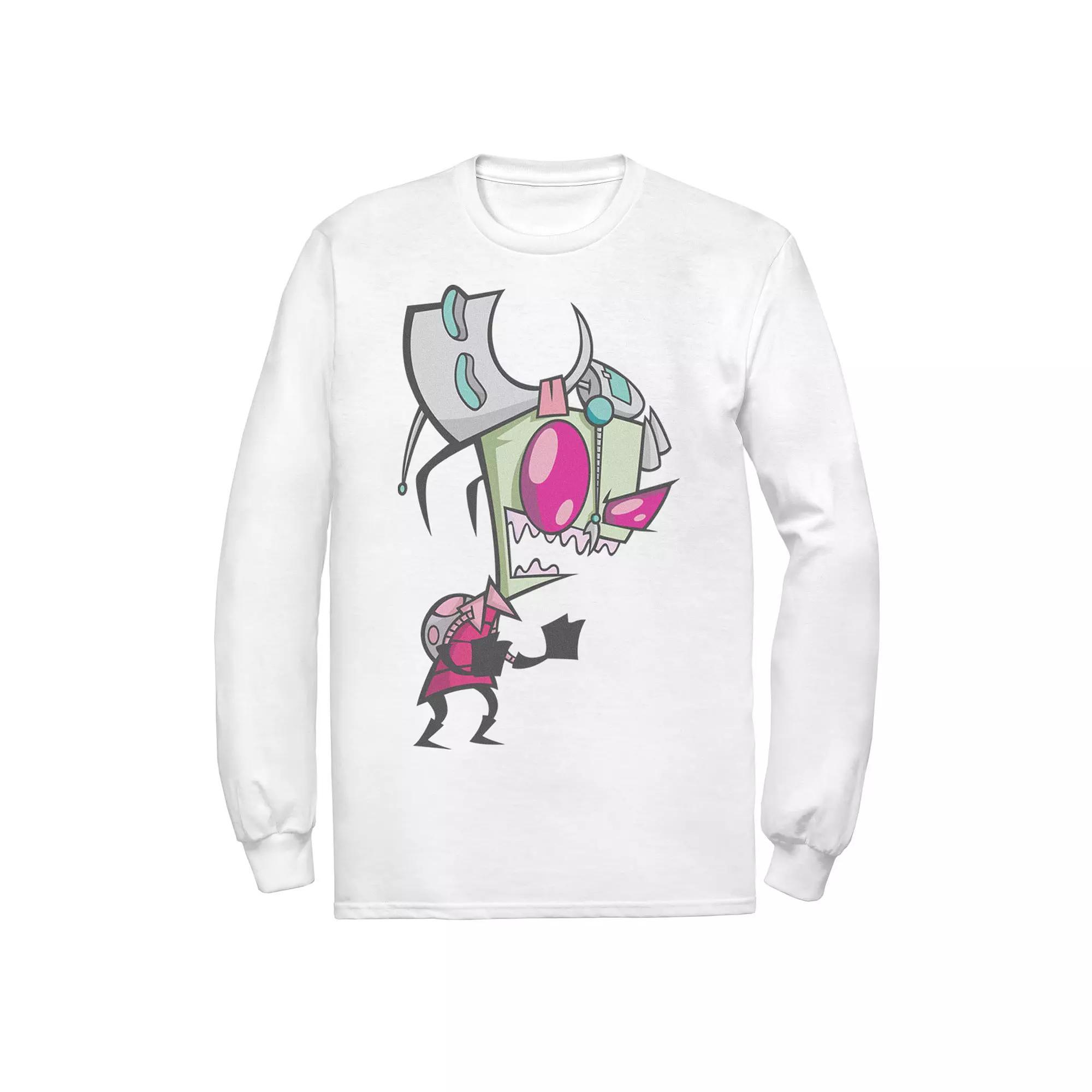Men's Nickelodeon Invader Zim Menacing Laugh Tired Gir Portrait Long Sleeve Graphic Tee,  Product Image