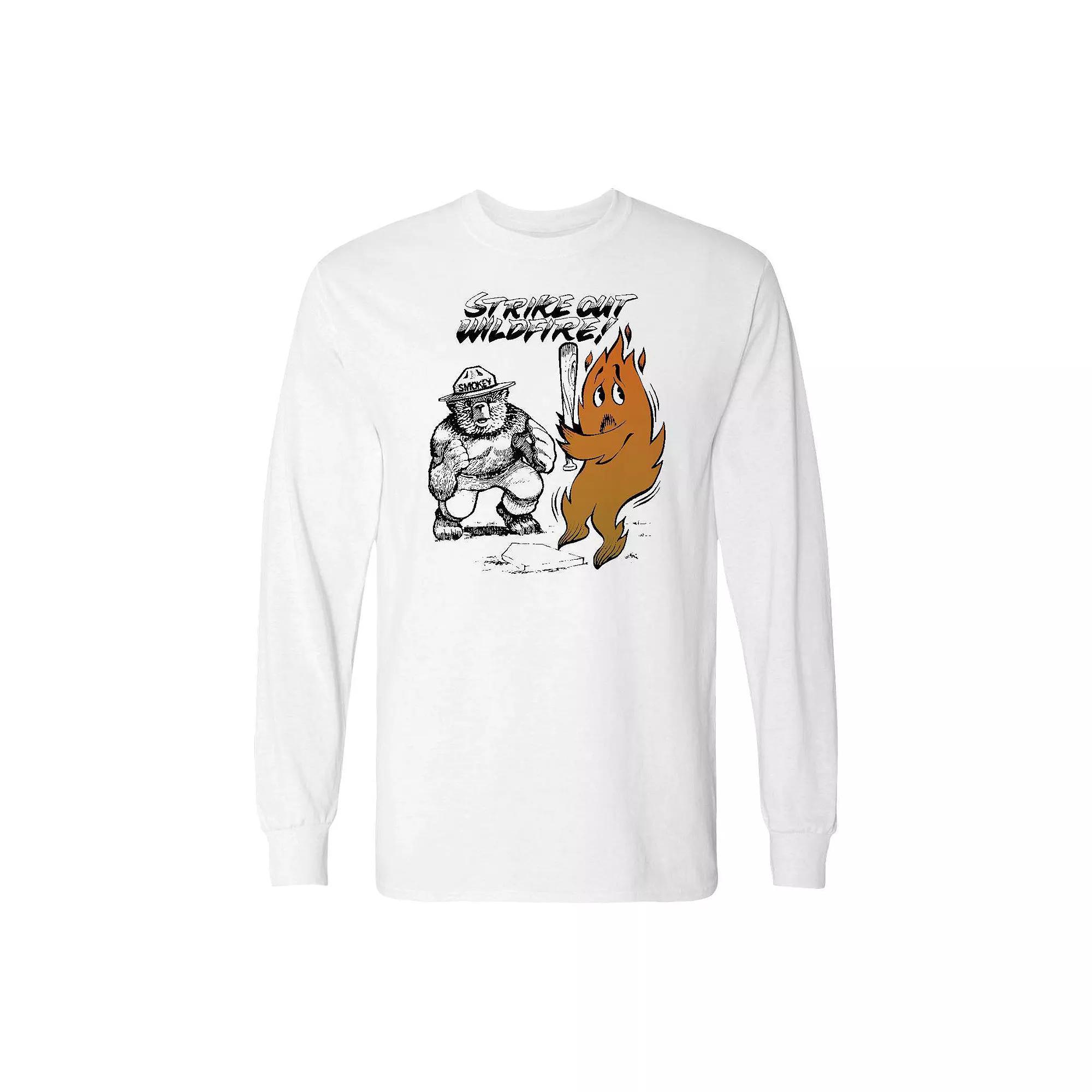 Men's Smokey Bear Keep It Green Graphic Fleece, Size: Large, White Product Image