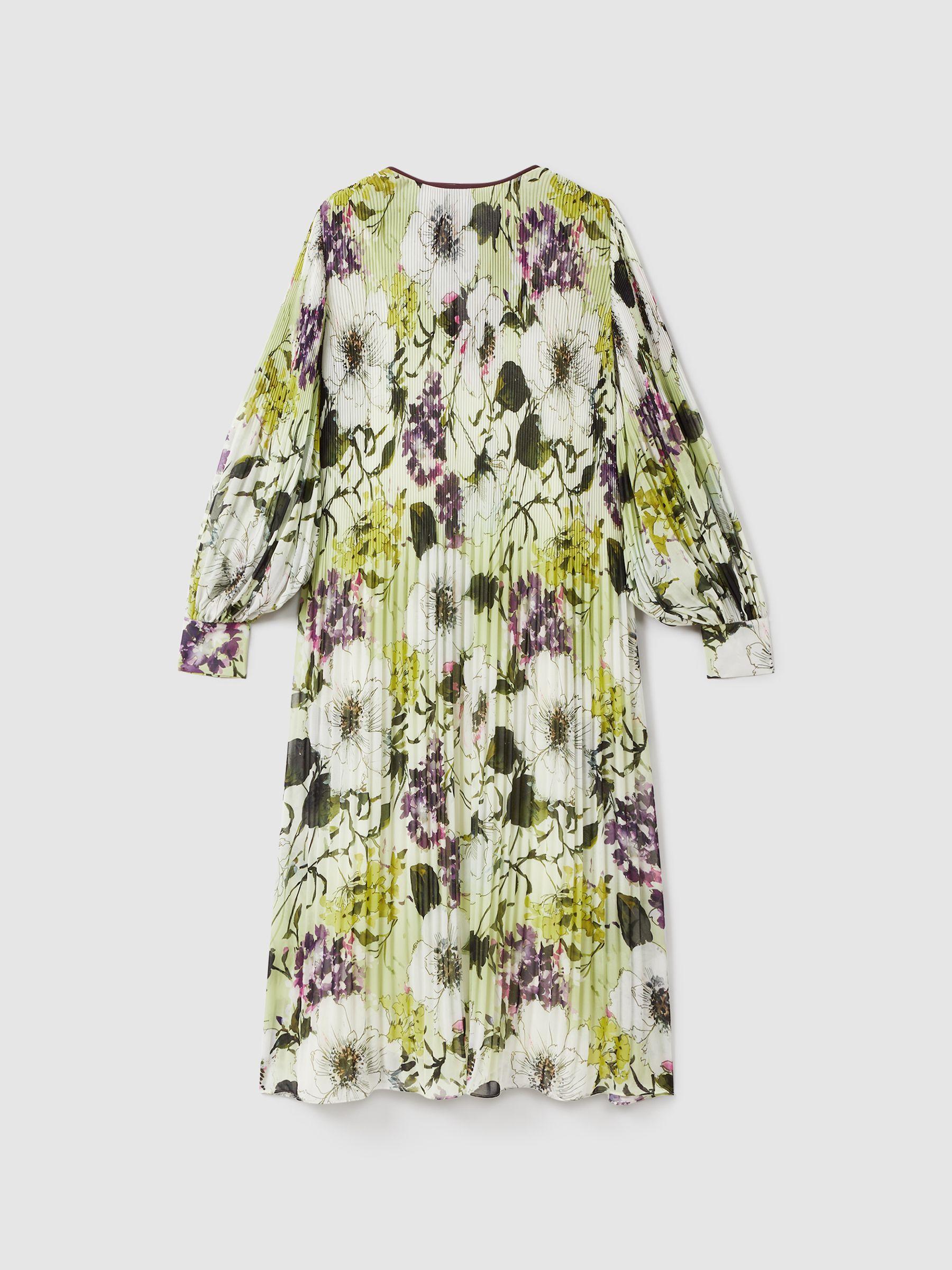 Florere Printed Blouson Sleeve Midi Dress in Multi Product Image