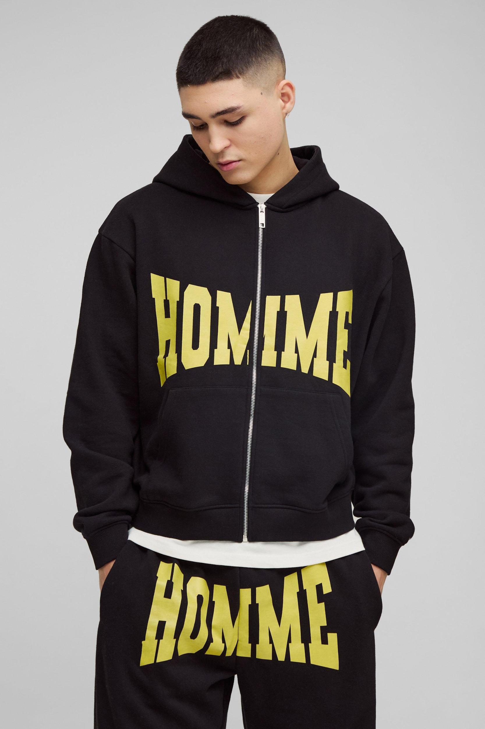 Oversized Homme Zip Hooded Split Hem Tracksuit | boohooMAN USA Product Image