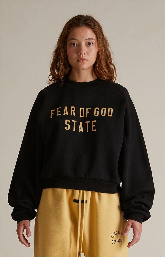 Fear of God Essentials Women's Fleece Cropped Crew Neck Sweatshirt - Product Image