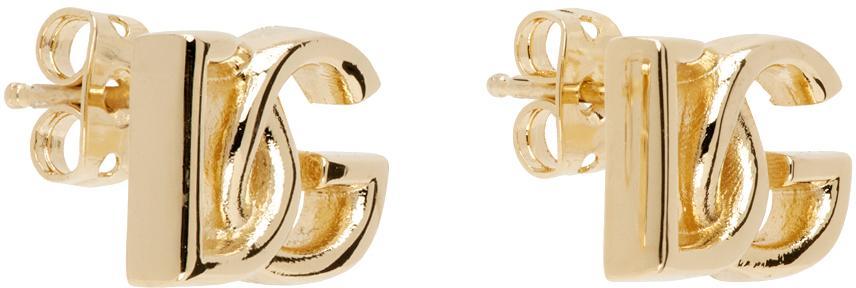 DOLCE & GABBANA Gold 'dg' Logo Earrings In Zoo00 Oro Product Image