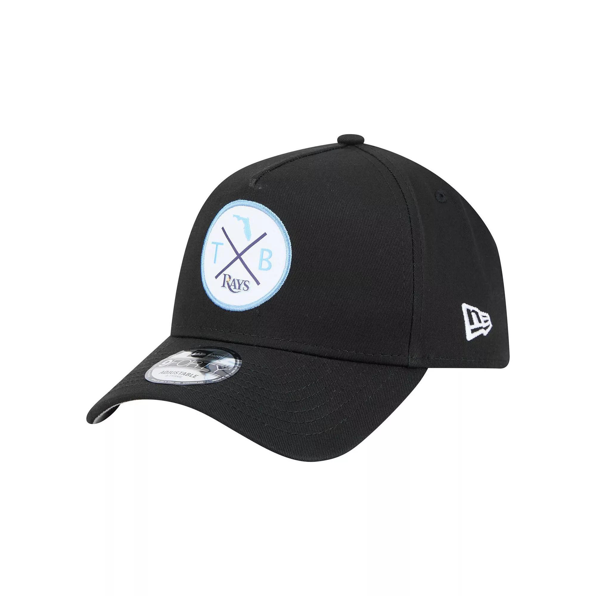 Men's New Era Black Tampa Bay Rays 9FORTY A-Frame Adjustable Hat Product Image