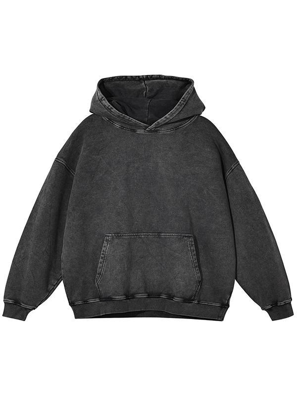Men's Solid Oversized Long Sleeve Hoodie Product Image