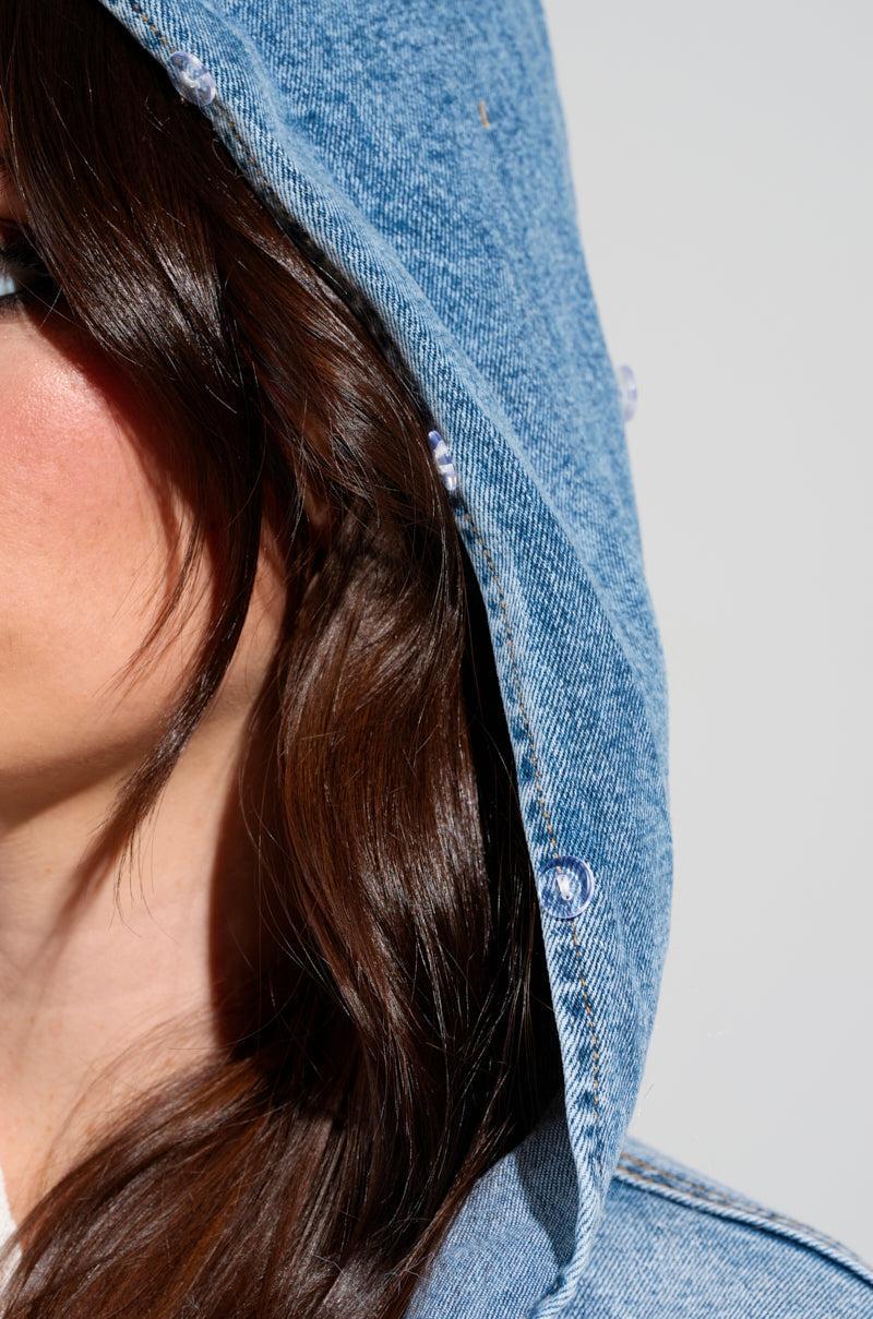 SITTING PRETTY FUR TRIM DENIM JACKET Product Image