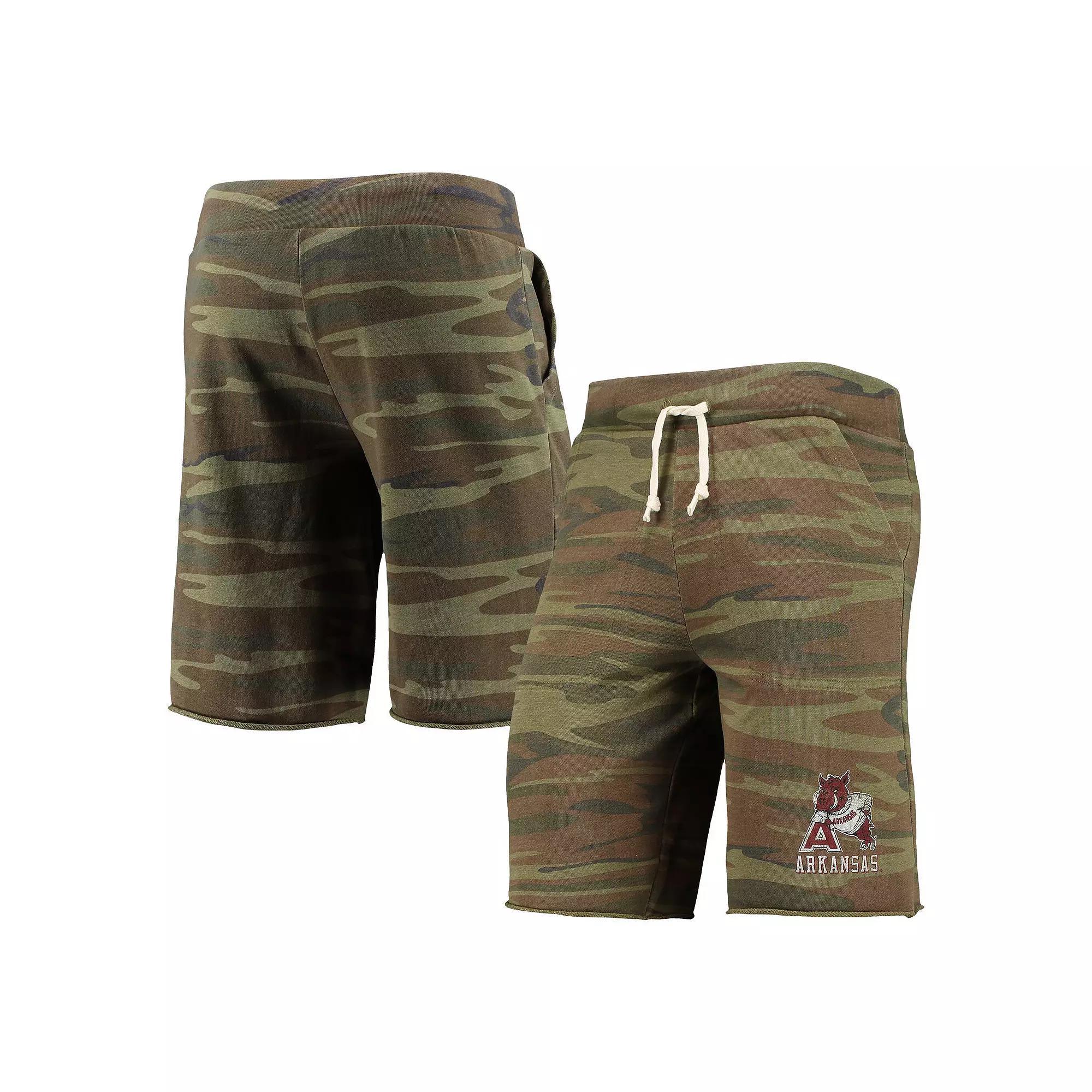 Men's Camo Alternative Apparel Arkansas Razorbacks Victory Lounge Shorts, Size: Medium, Green Product Image