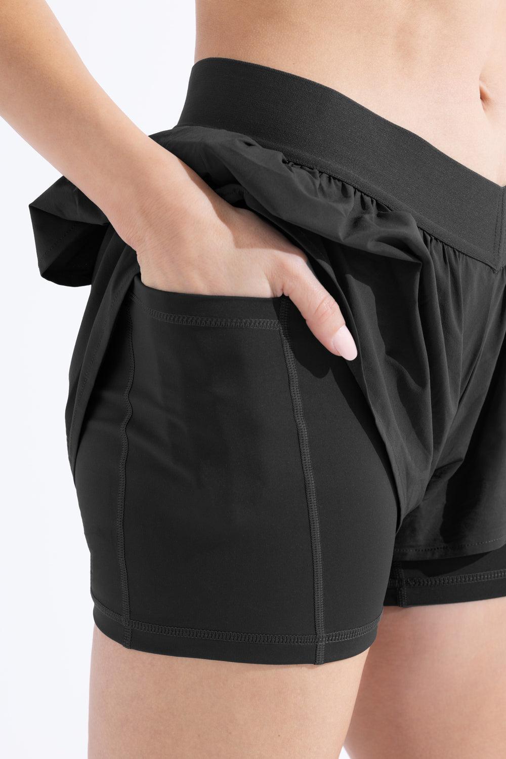 On the Run Ruffle Short - Black Product Image