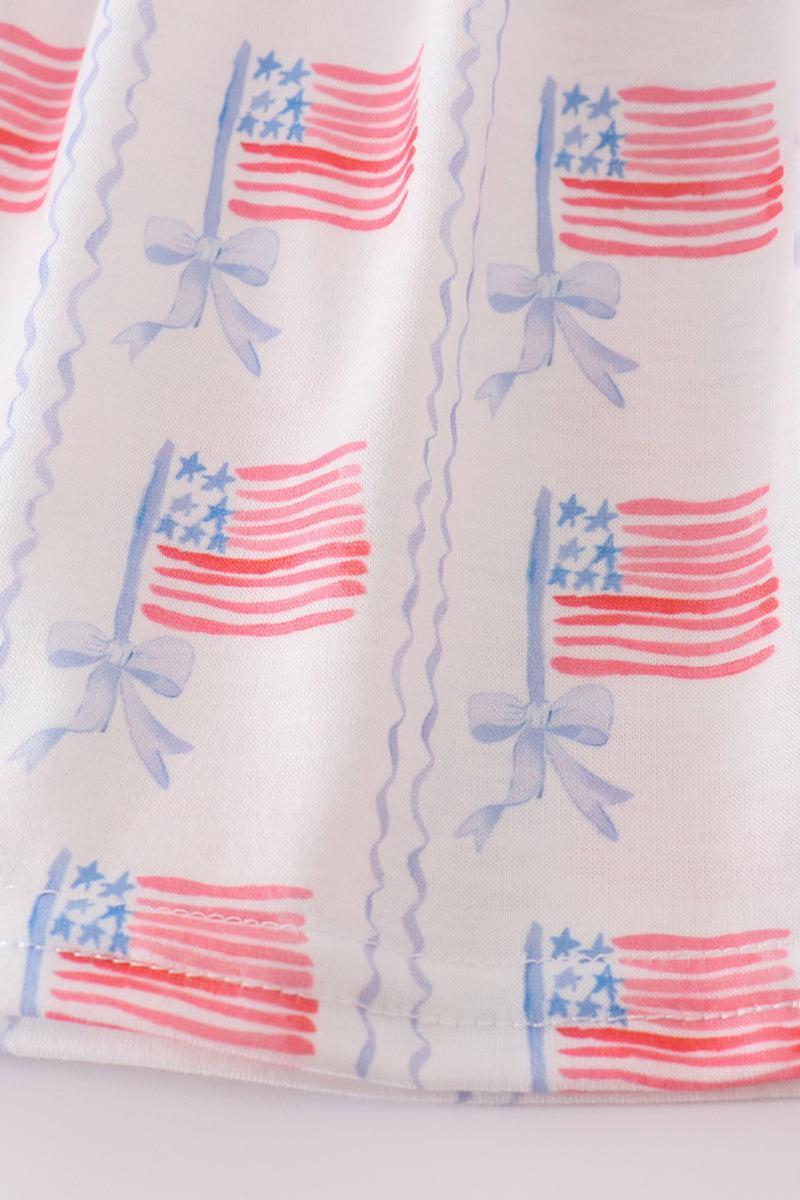 Bow embroidery smocked shorts set Product Image