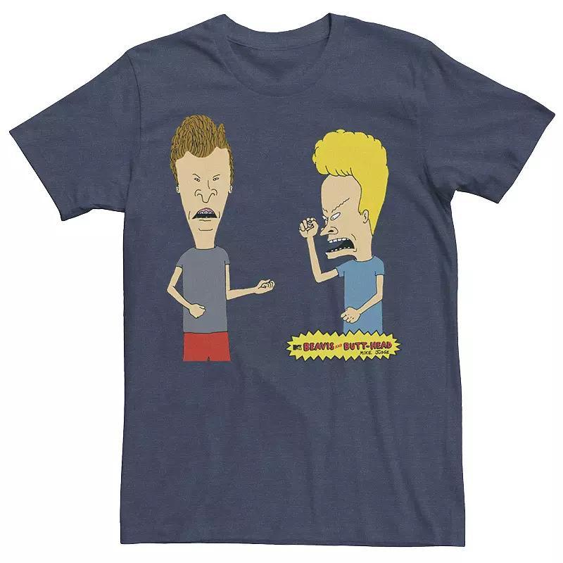 Mens Beavis and Butthead Air Guitar Portrait Tee Grey Product Image