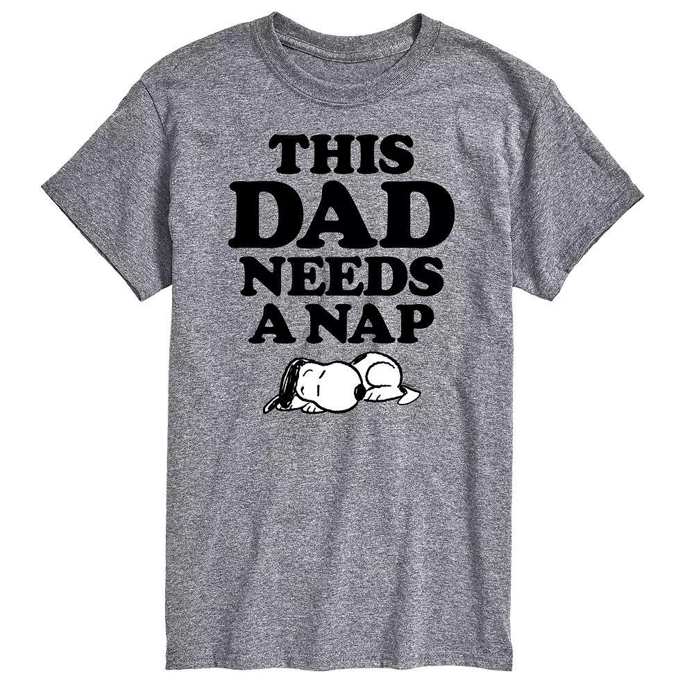 Men's Peanuts This Dad Needs A Nap Graphic Tee, Size: XS, Gray Product Image