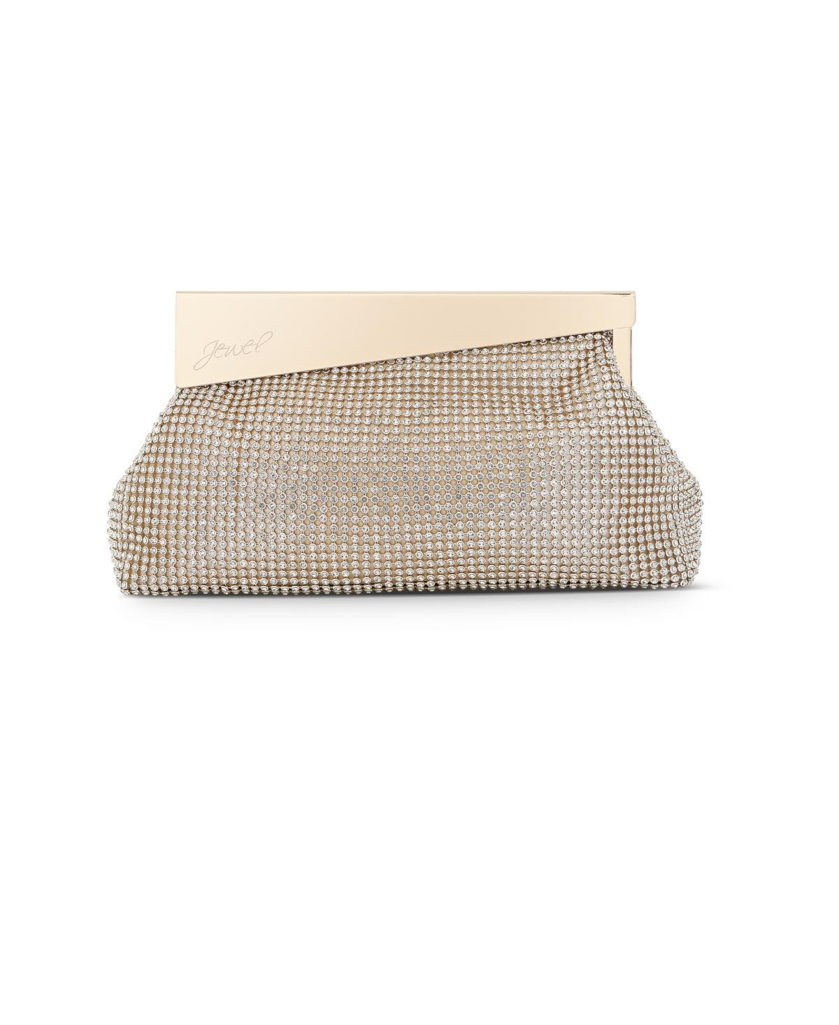 Jewel Badgley Mischka Womans Ivy Asymmetric Crystal Pouch Clutch Product Image