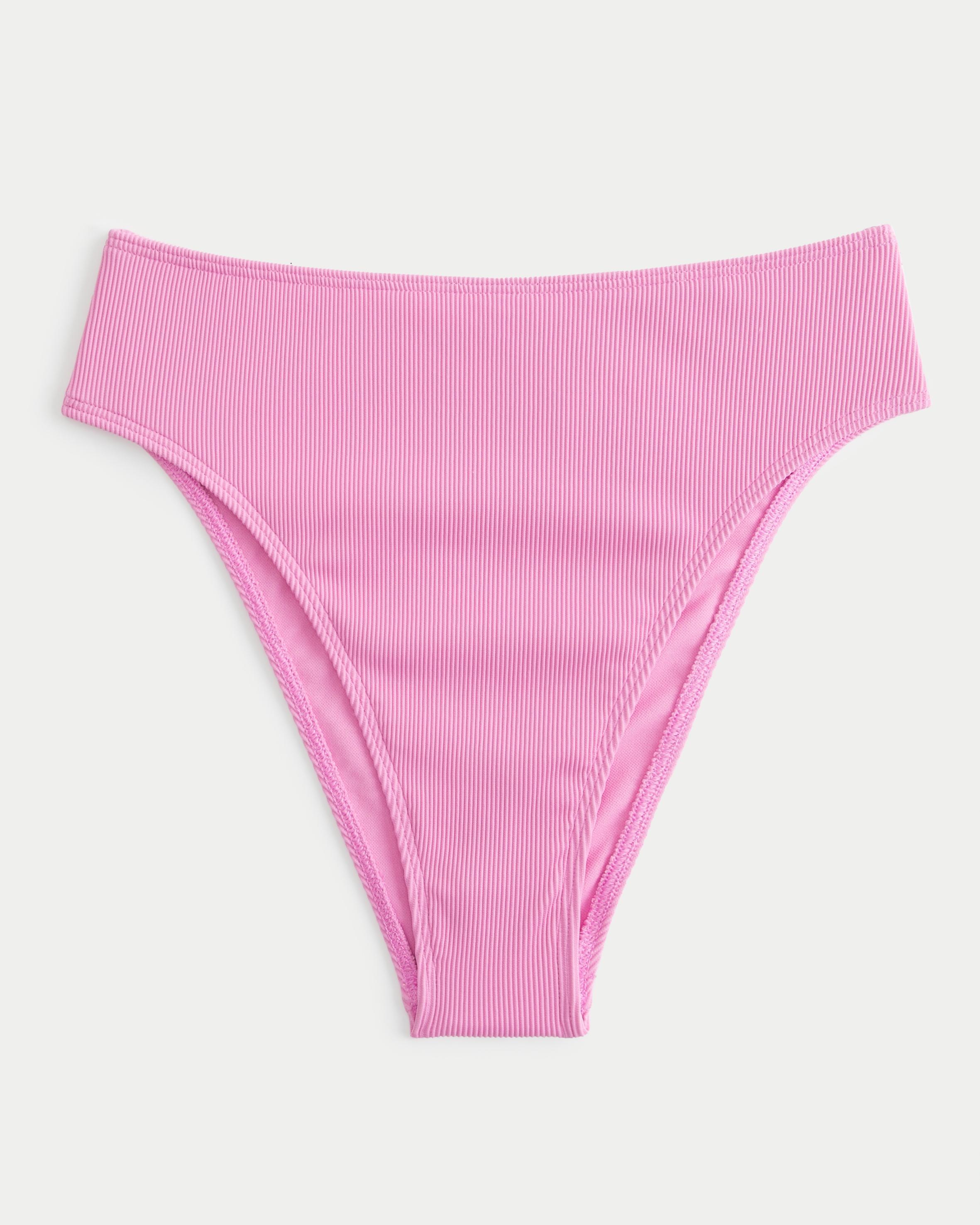 Gilly Hicks High-Waist Ribbed Cheeky Bikini Bottom Product Image