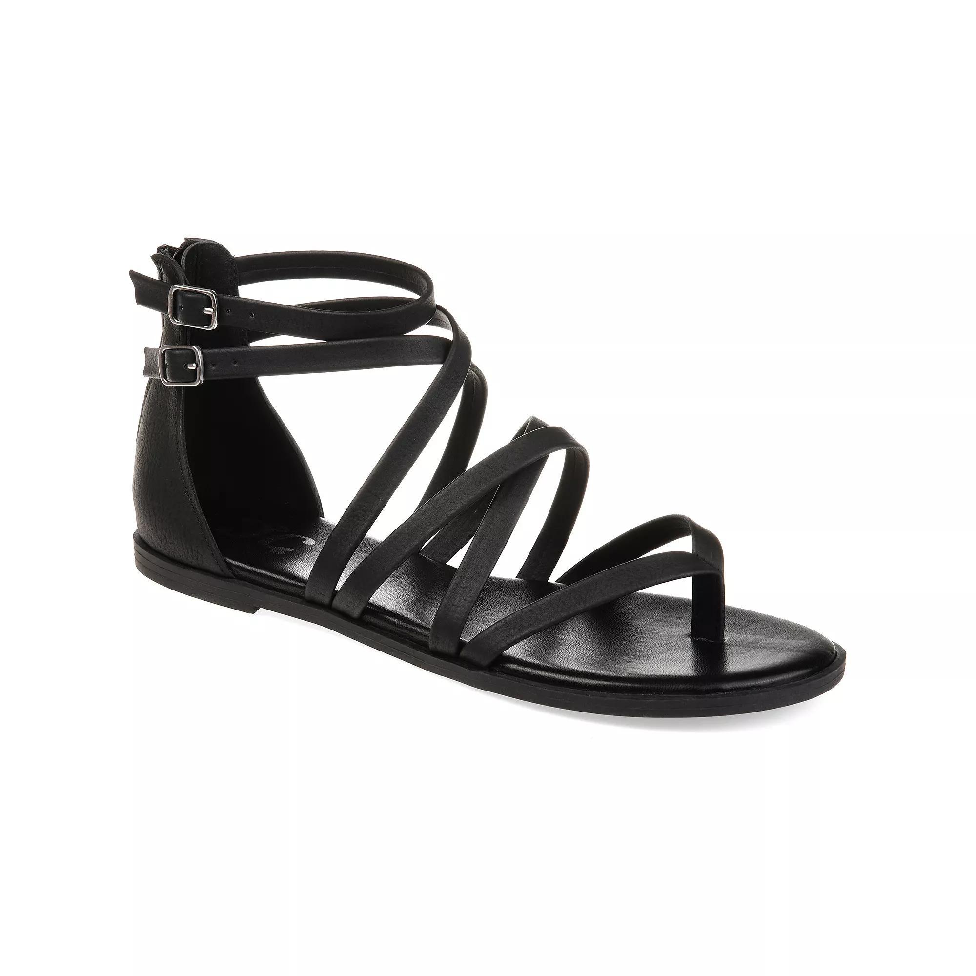 Journee Zailie Women's Gladiator Sandals, Size: 5.5, Black Product Image