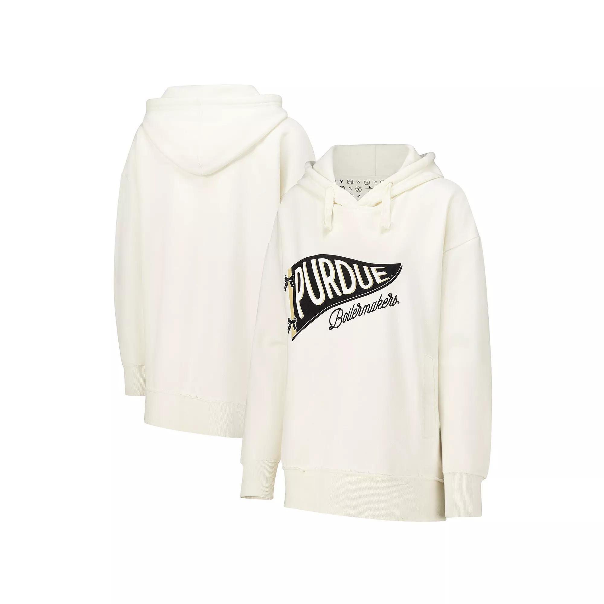 Women's Pressbox Cream Purdue Boilermakers Marni Pullover Hoodie,  Product Image