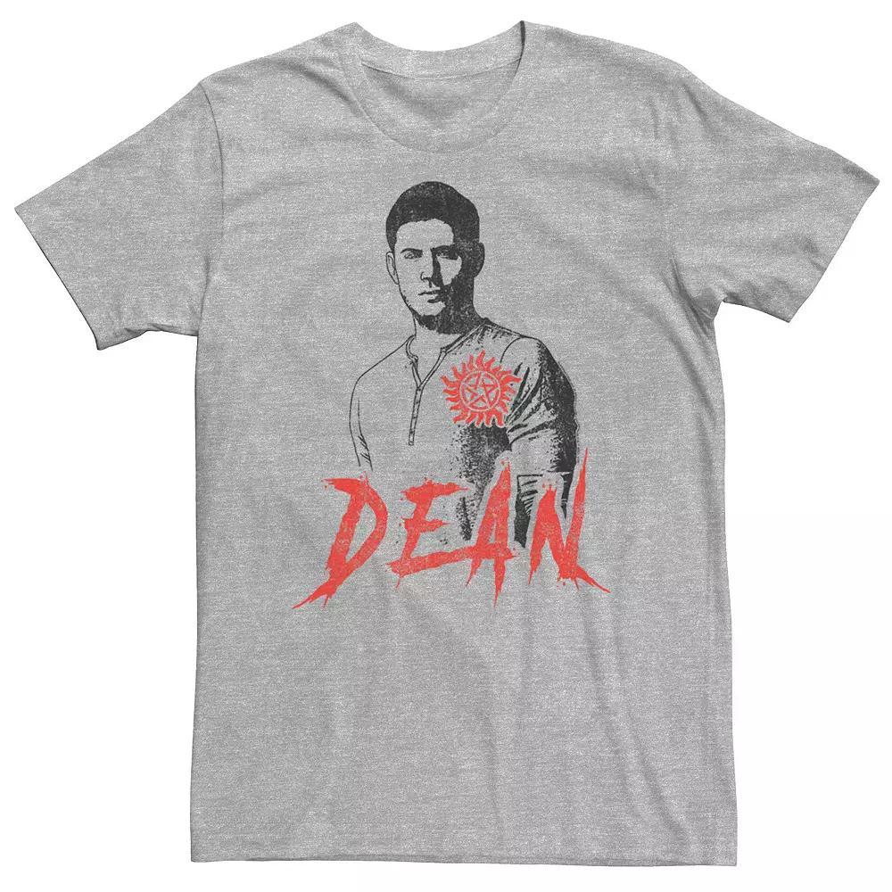 Big & Tall Supernatural Dean Winchester Simple Portrait Tee, Men's, Size: 4XL Tall, Athletic Grey Product Image