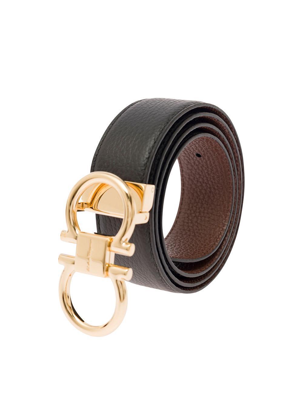 FERRAGAMO Gancini Reversible Belt In Black Product Image