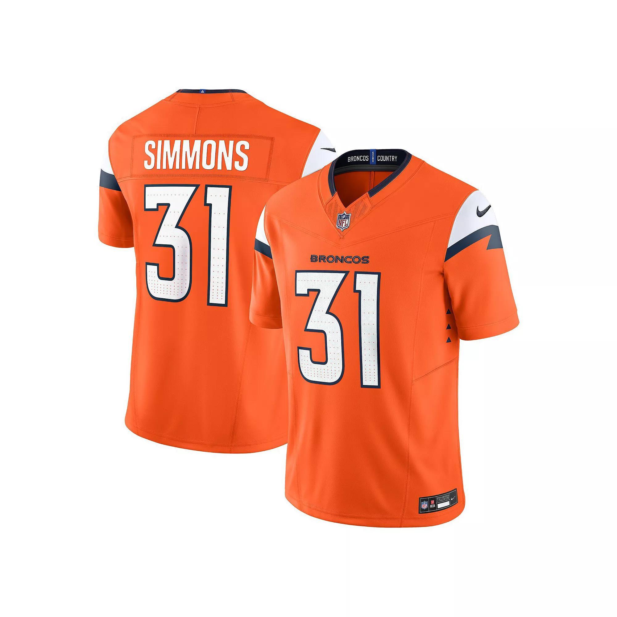 Men's Nike Justin Simmons Orange Denver Broncos Vapor F.U.S.E. Limited Jersey, Size: 2XL Product Image