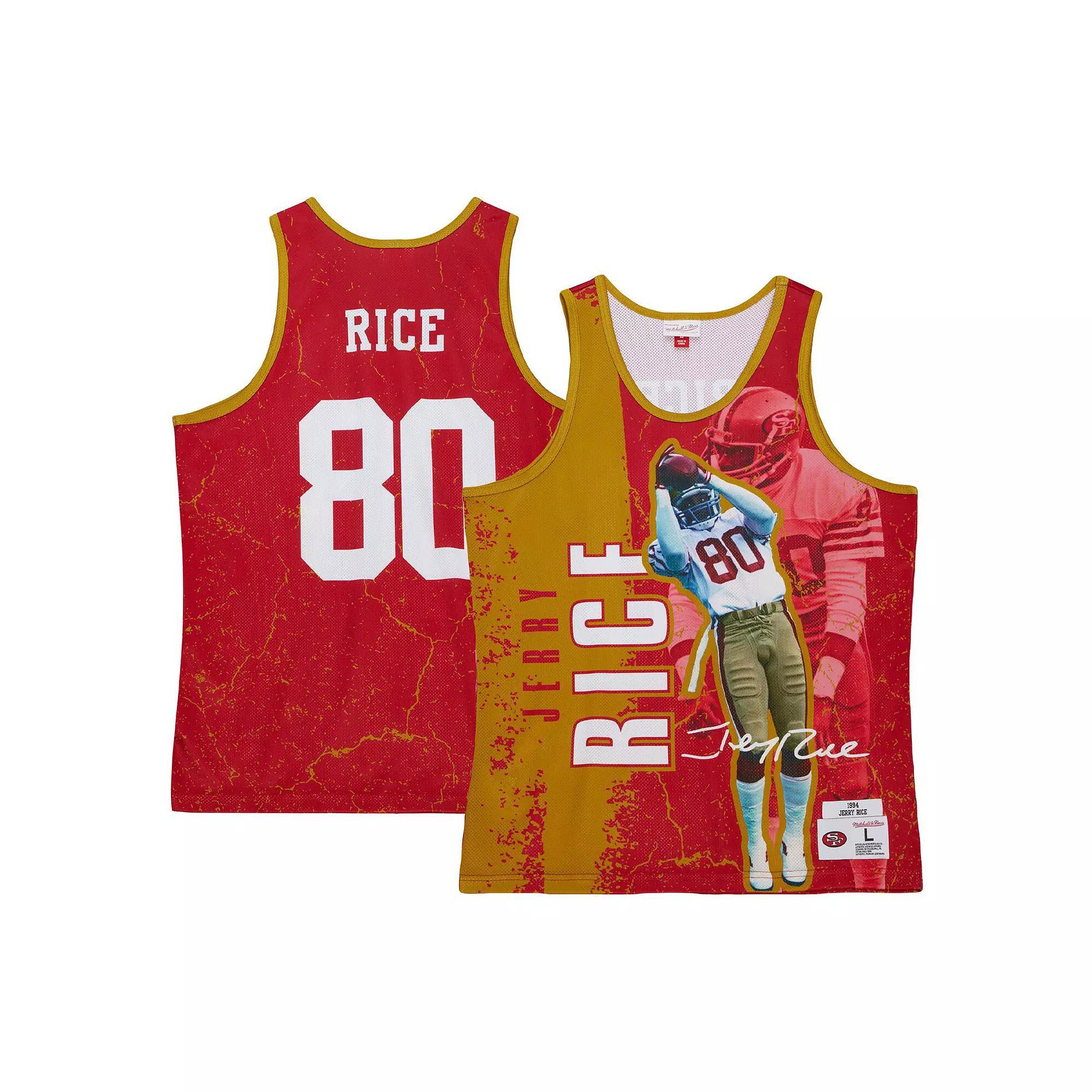 Men's Mitchell & Ness Jerry Rice Scarlet San Francisco 49ers 1994 Player Burst Tank Top,  Product Image