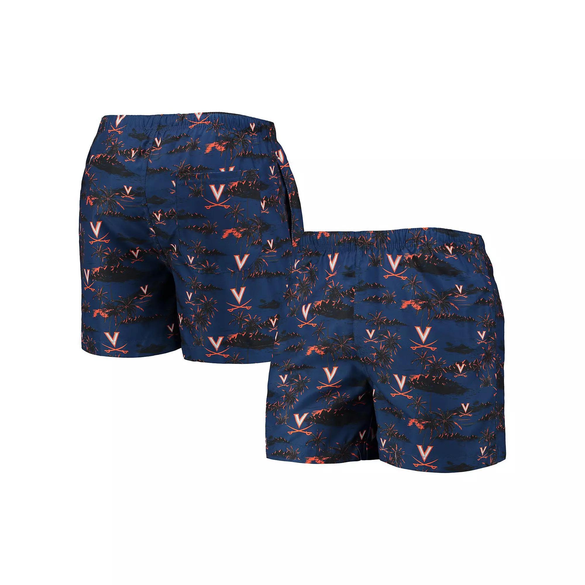 Men's FOCO Navy Virginia Cavaliers Island Palm Swim Trunks,  Product Image
