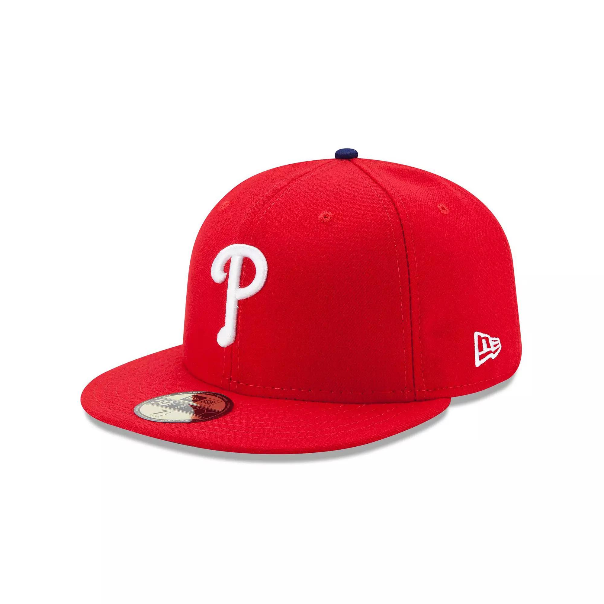 Men's New Era Red Philadelphia Phillies Game Authentic Collection On-Field 59FIFTY Fitted Hat,  Product Image