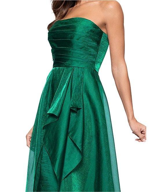 Xscape Petite Size Organza Strapless Ruffle Front Gown Product Image