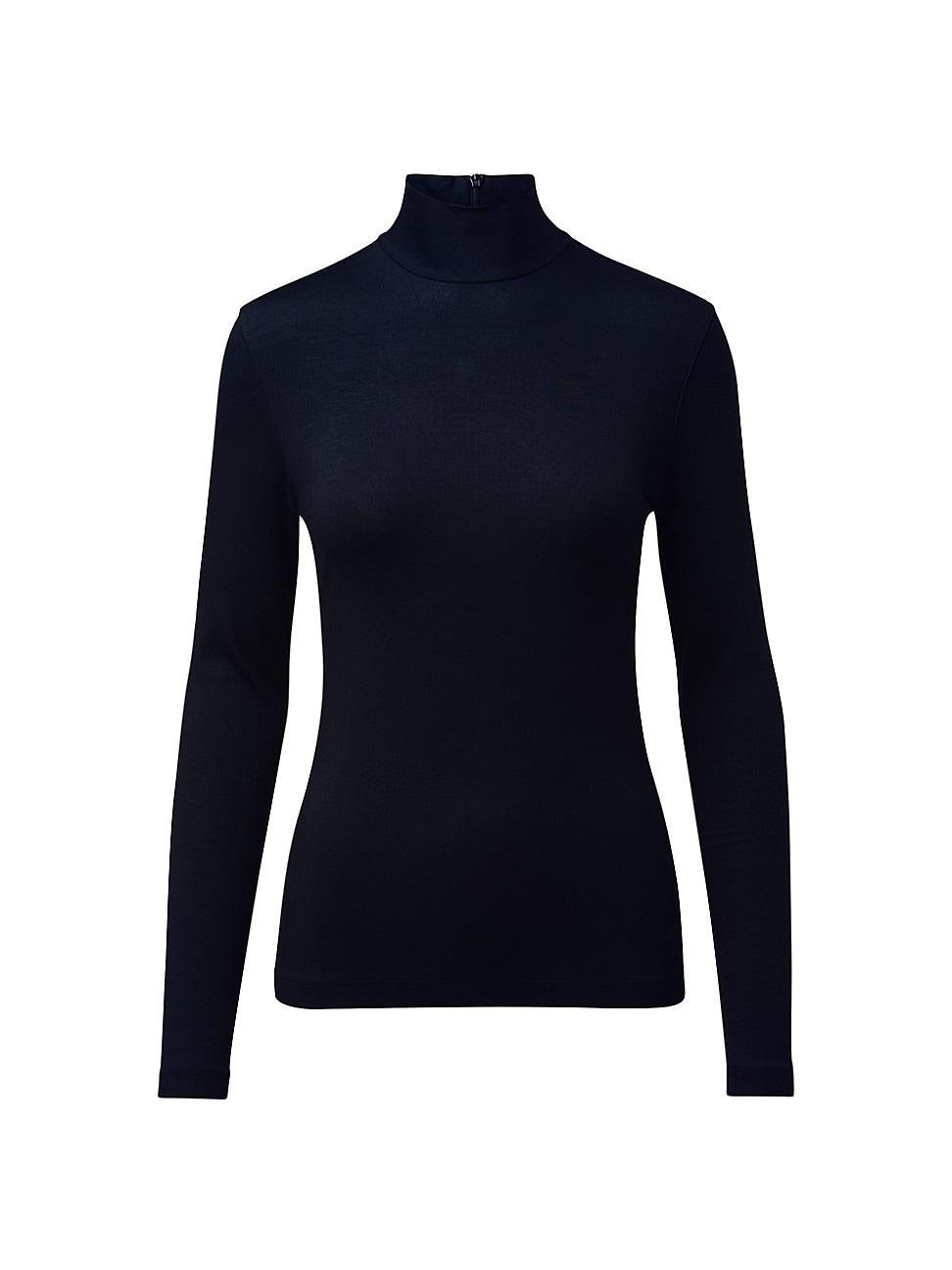 Turtleneck Long-Sleeve Modal-Stretch Top Product Image