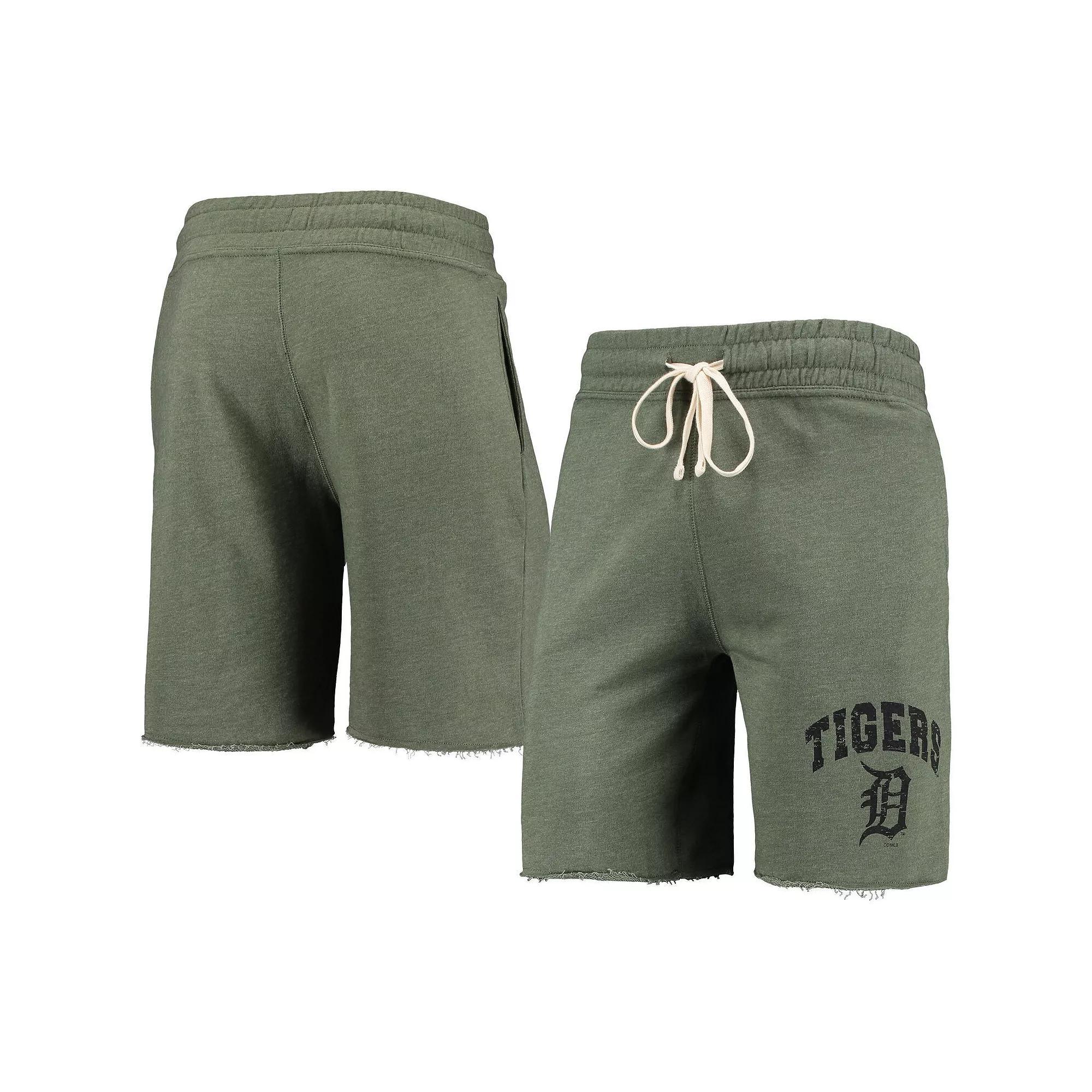 Men's Concepts Sport Heathered Olive Detroit Tigers Mainstream Tri-Blend Shorts, Size: Small, Green Product Image