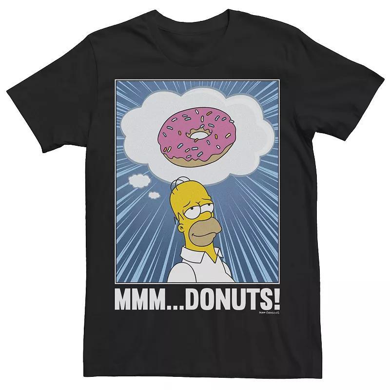 Men's The Simpsons Homer "Mmm...Donuts!" Tee, Size: Large, Black Product Image