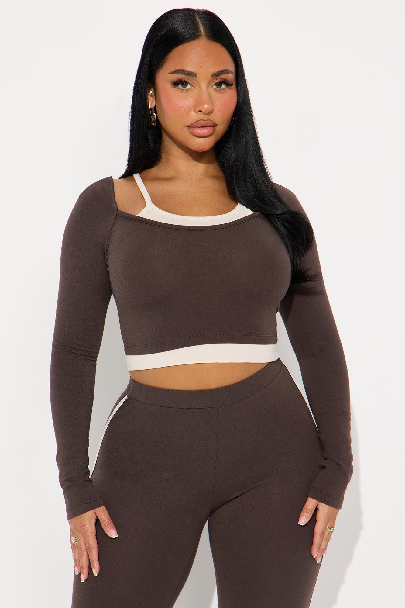 Double Up Pant Set - Brown Product Image