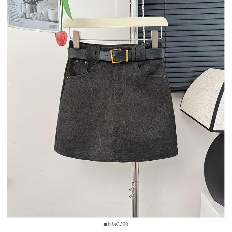 High-Rise Wool Mini Skirt Product Image