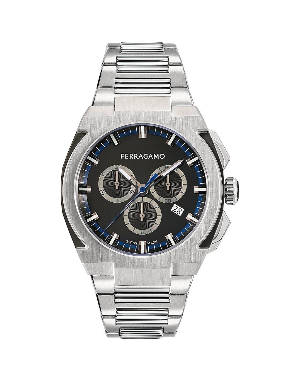 Salvatore Ferragamo Mens Ferragamo Supreme Chrono Stainless Steel Watch Product Image