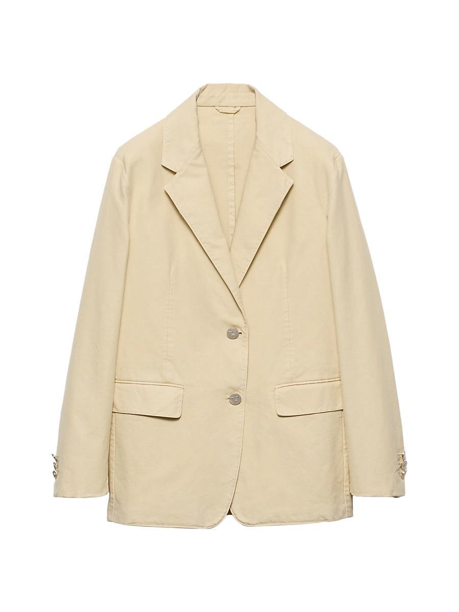 Womens Single Breasted Old Canvas Jacket Product Image