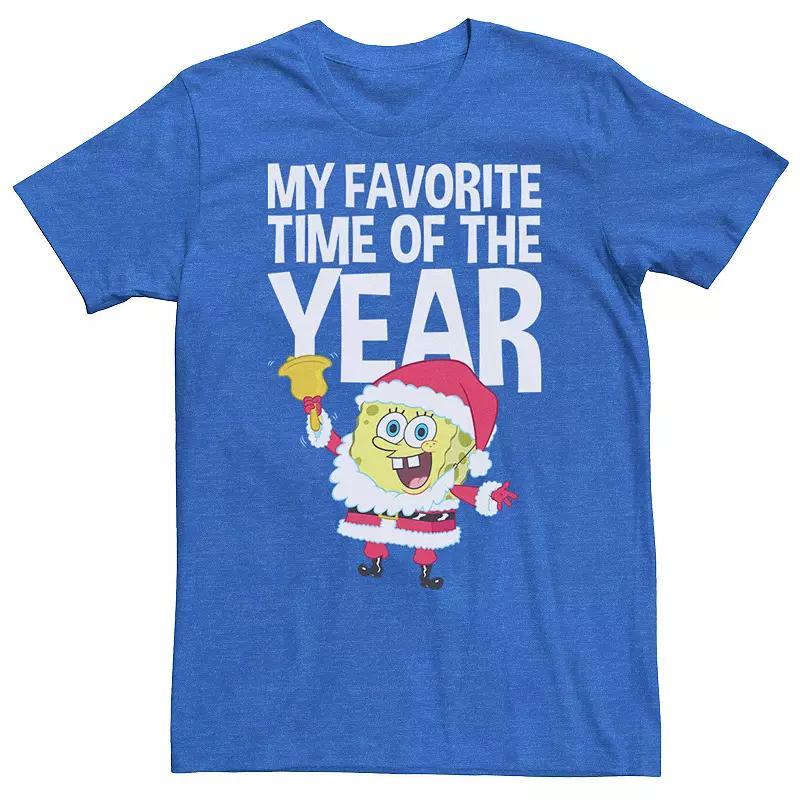 Mens Spongebob Squarepants Santa Christmas Tee Kelly Grey Product Image