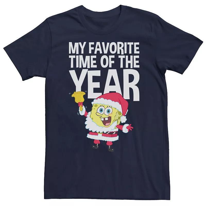 Mens Spongebob Squarepants Santa Christmas Tee Kelly Grey Product Image