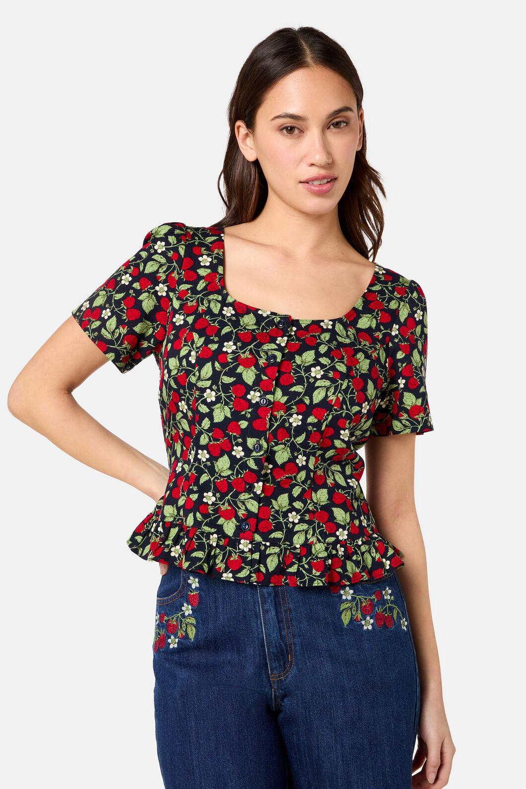 Raspberry Short Sleeve Top Product Image
