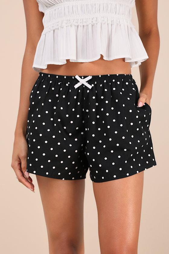 Sibo Black Polka Dot Bow Boxer Shorts Product Image