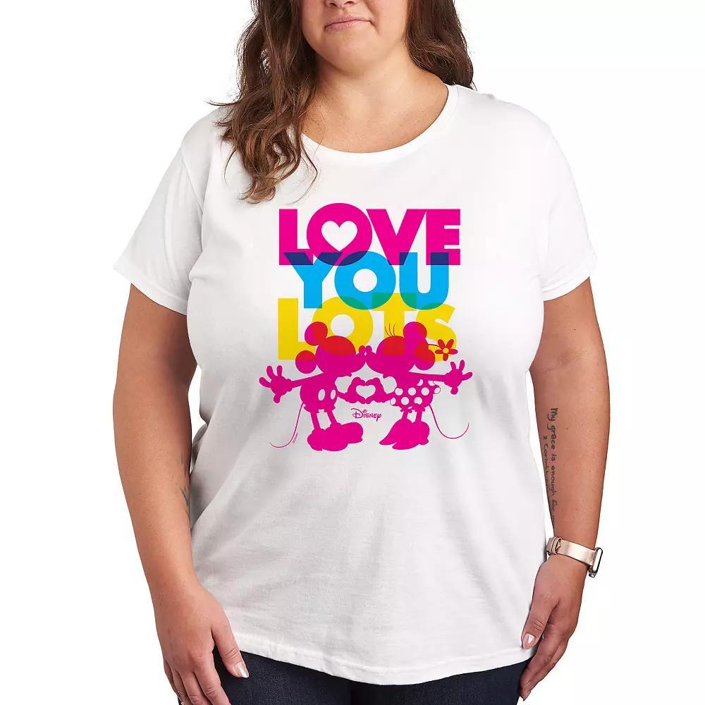 Disney's Mickey & Minnie Mouse Plus Size Love You Lots Graphic Tee, Women's, Size: 1XL, White Product Image