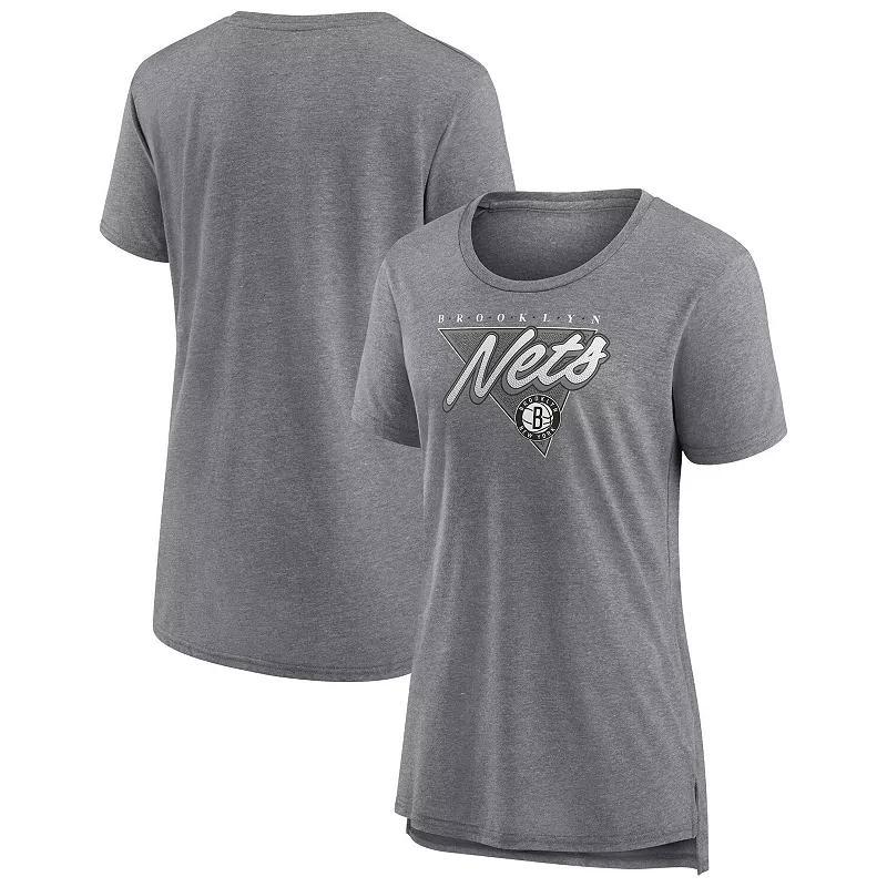 Womens Fanatics Branded Heathered Gray Brooklyn Nets True Classics Tri-Blend T-Shirt Product Image